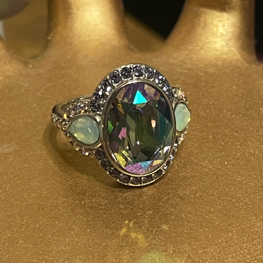 Elegant Silver and Multicolor Gemstone Ring